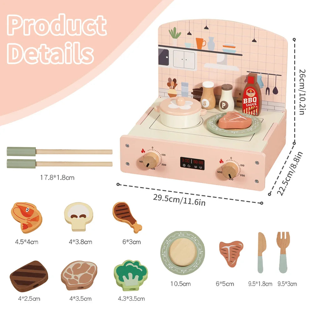 Koka rotaļu virtuve BBQ